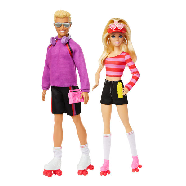 Set Barbie e Ken su Pattini con Accessori - Lacci, Occhiali e Boombox