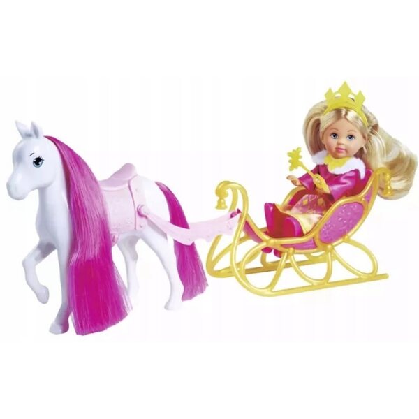 Principessa Evi con passeggiata in slitta - bambola principessa colorata 12 cm