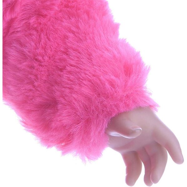 Accappatoio per Bambola da 46 cm in Peluche con Cintura - Accessorio Casual Rosso Rosa
