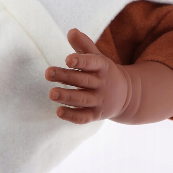 Bambola Reborn 16 Pollici in Vinile con Corpo Intero e Pelle Nera Realistica