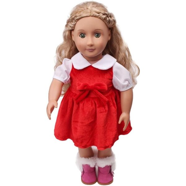 Abito Rosso per Bambola 18 Pollici 46 cm - Vestito Casual Sicuro e Facile da Indossare
