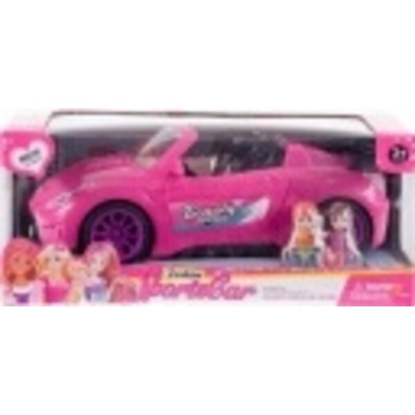Auto giocattolo cabriolet rosa per bambole con suoni e luci LEAN Toys