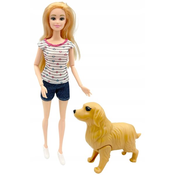 Set Bambola e Cane con Cuccioli e Accessori per Bambine da 3 Anni