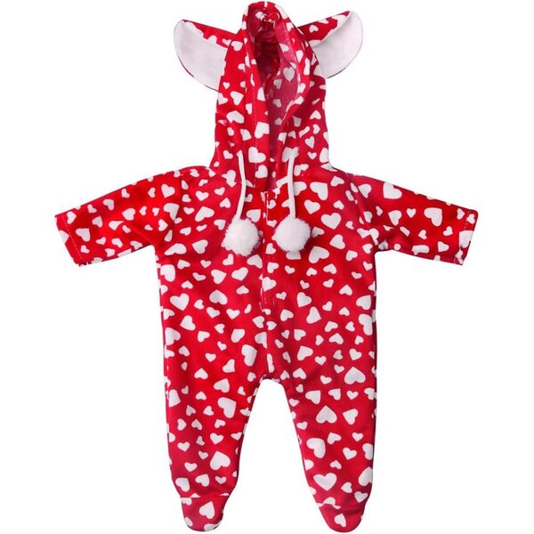 Kapuzenoverall für 46-cm-Puppen – Herzdruck, Uteruik-Kostümzubehör