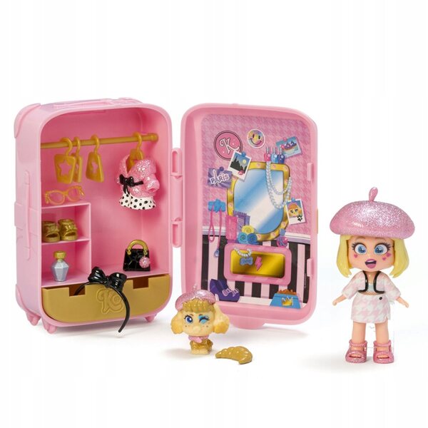 KookyLoos Elle Walizka con Bambola, Accessori e Animale - Set Completo 4+
