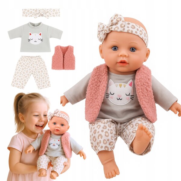 Die 32 cm große interaktive Puppe spricht und singt auf Polnisch und Englisch. Smily Play