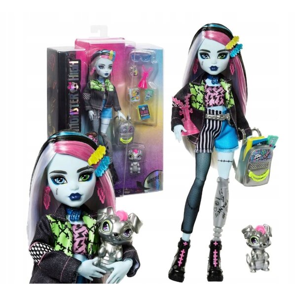 Monster High Frankie Stein : poupée 29 cm avec accessoires et chien