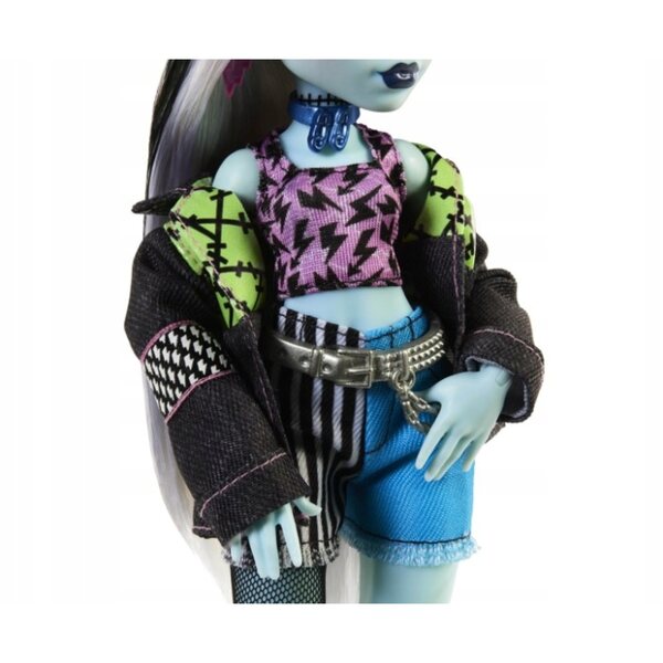 Monster High Frankie Stein: bambola 29 cm con accessori e cagnolino