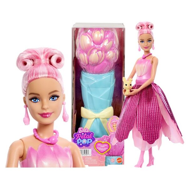 Lalcka Barbie Petal Pop Duftende rosa Tulpe mit Zubehör und Hase