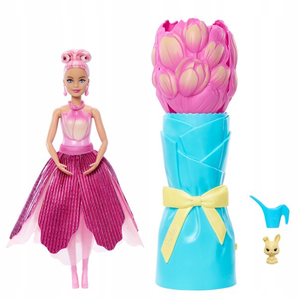 Lalcka Barbie Petal Pop Duftende rosa Tulpe mit Zubehör und Hase