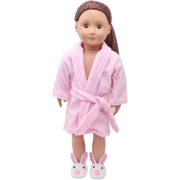 Accappatoio per Bambola 46 cm con Cintura Pigiama Rosa Abbigliamento Casual