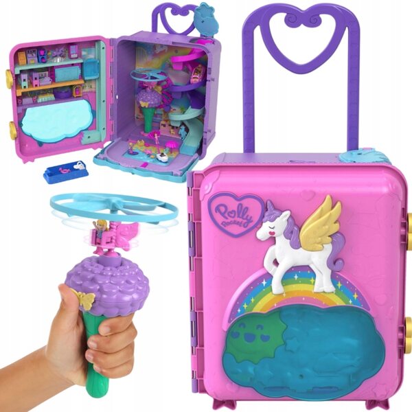 Mattel Polly Pocket Wakacyjny kurort - Set walizka con 4 bambole e accessori