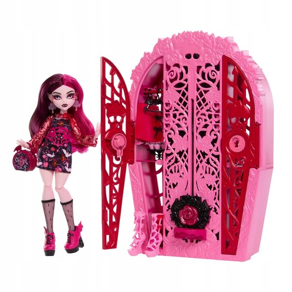 Lalika Monster High Draculaura mit rosa Garderobe und Soundeffekten für Kinder