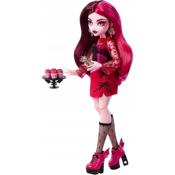 Lalika Monster High Draculaura mit rosa Garderobe und Soundeffekten für Kinder
