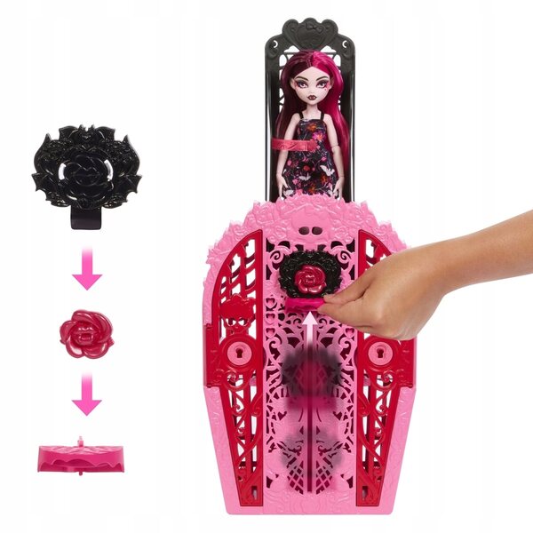 Lalika Monster High Draculaura mit rosa Garderobe und Soundeffekten für Kinder