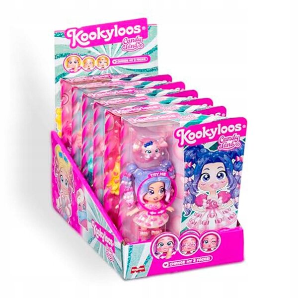 Mini bambola Kookyloos Candy Land 17 cm con 6 modelli e accessori