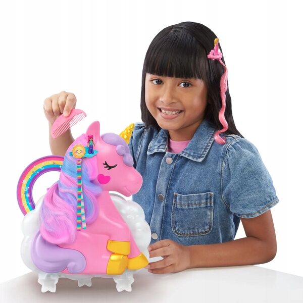 Polly Pocket Unicorn Beauty Salon 2 en 1 avec accessoires et mini poupées
