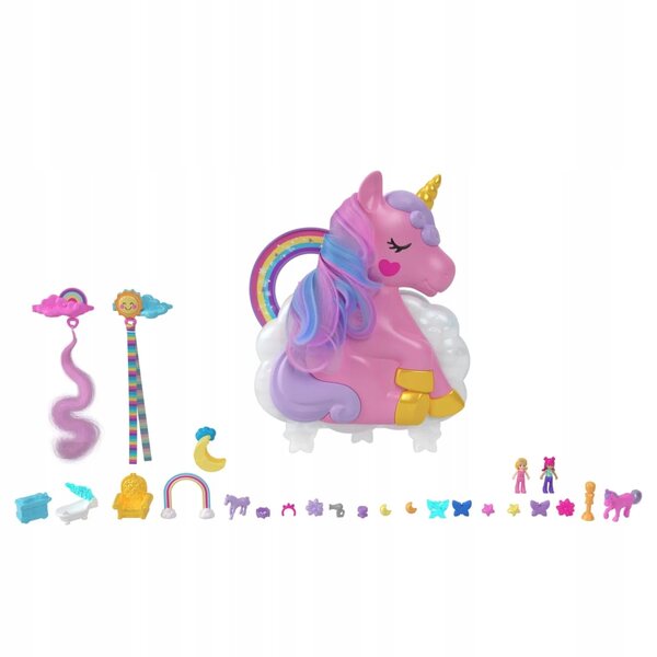 Polly Pocket Salone di Bellezza Unicorno 2 in 1 con Accessori e Mini Bambole