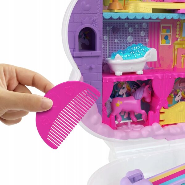 Polly Pocket Salone di Bellezza Unicorno 2 in 1 con Accessori e Mini Bambole