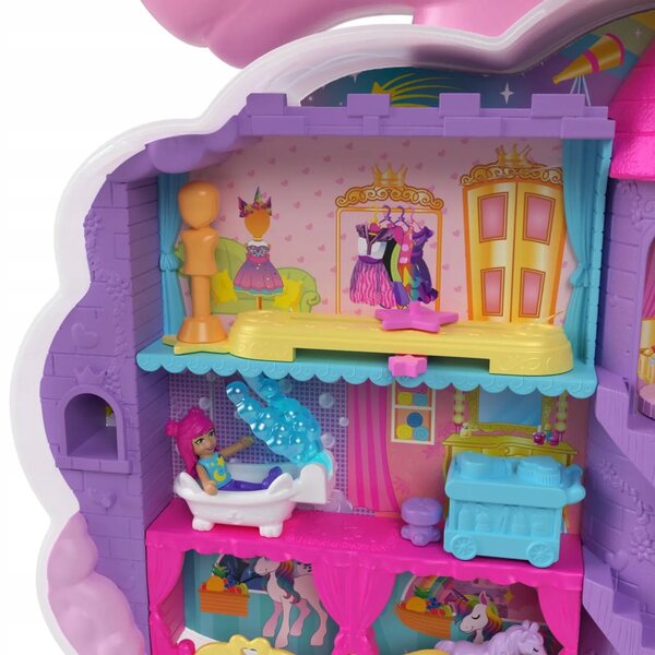 Polly Pocket Salone di Bellezza Unicorno 2 in 1 con Accessori e Mini Bambole