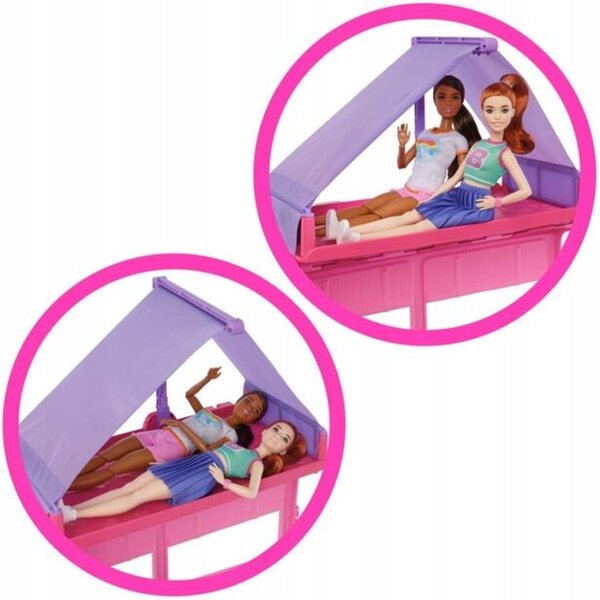 Barbie DreamCamper Karavan mit Zelt und Zubehör zum Spielen im Freien