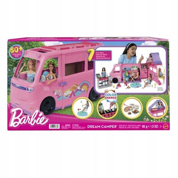 Barbie DreamCamper Karavan mit Zelt und Zubehör zum Spielen im Freien