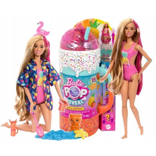 Barbie Pop Reveal Set mit Duftpuppe und farbenfrohen Accessoires für Kinder ab 3 Jahren