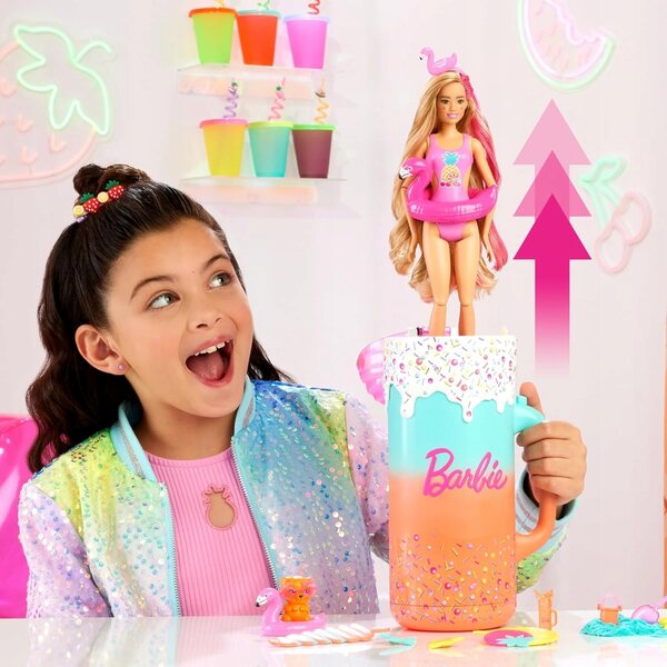 Barbie Pop Reveal Set mit Duftpuppe und farbenfrohen Accessoires für Kinder ab 3 Jahren