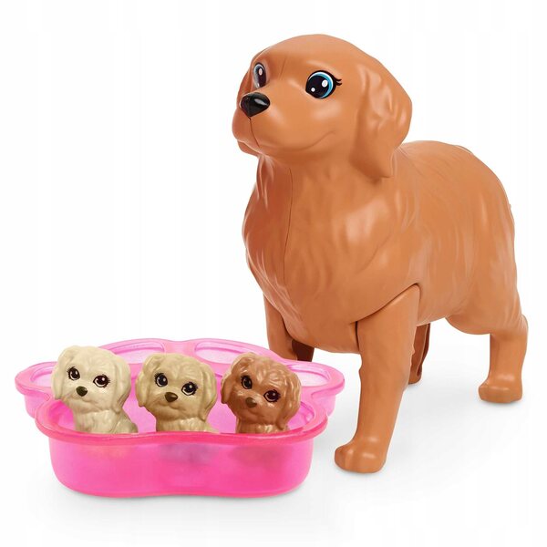 Barbie e la nascita dei cuccioli set con bambola, 4 cuccioli e accessori