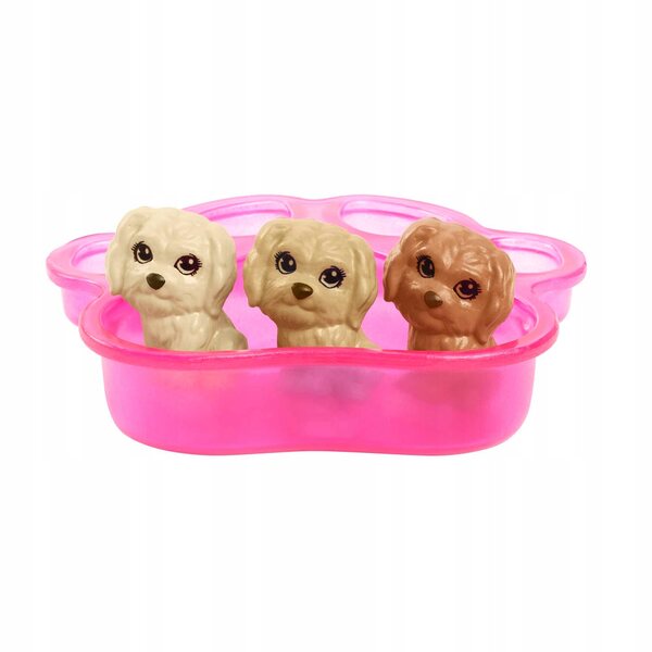 Barbie e la nascita dei cuccioli set con bambola, 4 cuccioli e accessori