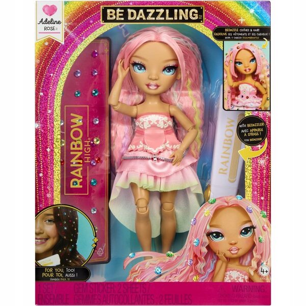 Bambola Rainbow High Be Dazzling Adeline Rose 28 cm con accessori scintillanti