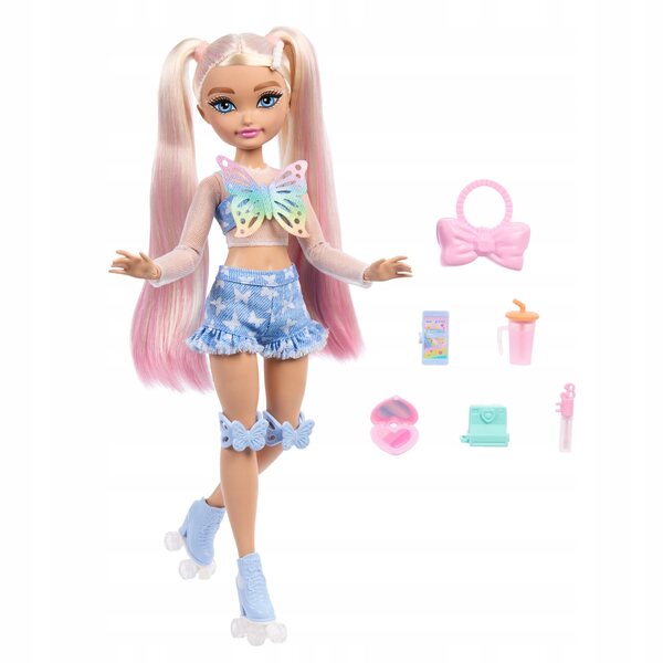 Barbie Dream Besties Malibu mit Rollschuhen für Kinder ab 4 Jahren