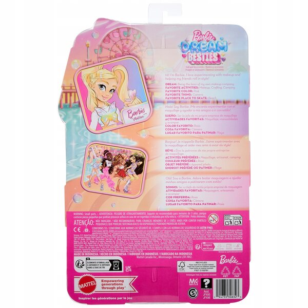 Barbie Dream Besties Malibu mit Rollschuhen für Kinder ab 4 Jahren