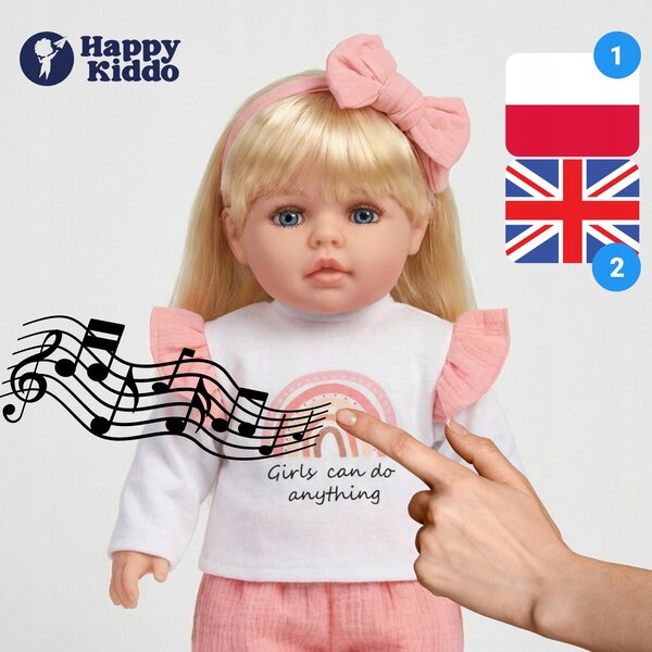 La bambola interattiva da 56 cm parla e canta in polacco e inglese