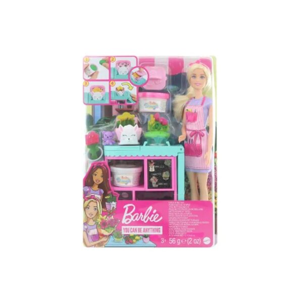 Barbie Zestaw Kwiaciarnia Lalka z ciastoliną DIY Akcesoria GTN58 od Mattel