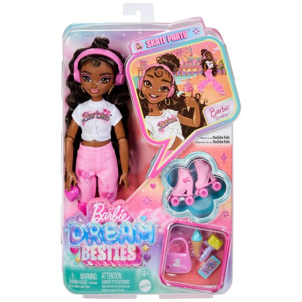 Barbie Dream Besties Brooklyn auf Wrotki mit Accessoires und Modekleidung