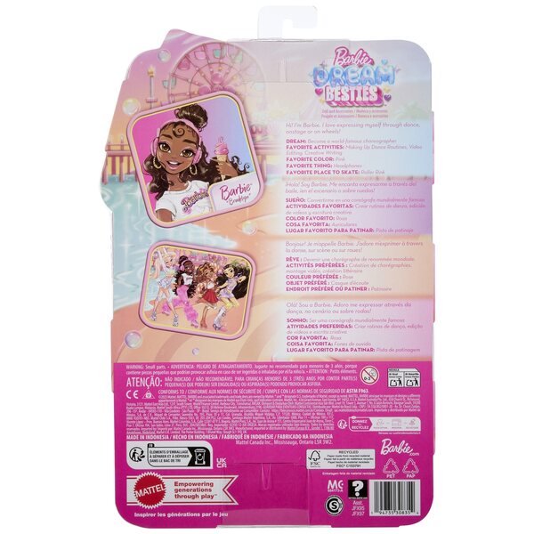 Barbie Dream Besties Brooklyn auf Wrotki mit Accessoires und Modekleidung
