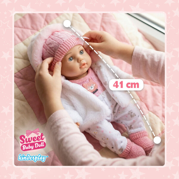Baby Doll 41 cm Interattiva con suoni e morbidi vestiti Kinderplay