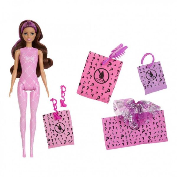 Barbie Color Reveal Baletnica mit 6 Überraschungen und Zubehör in einer 29-cm-Röhre