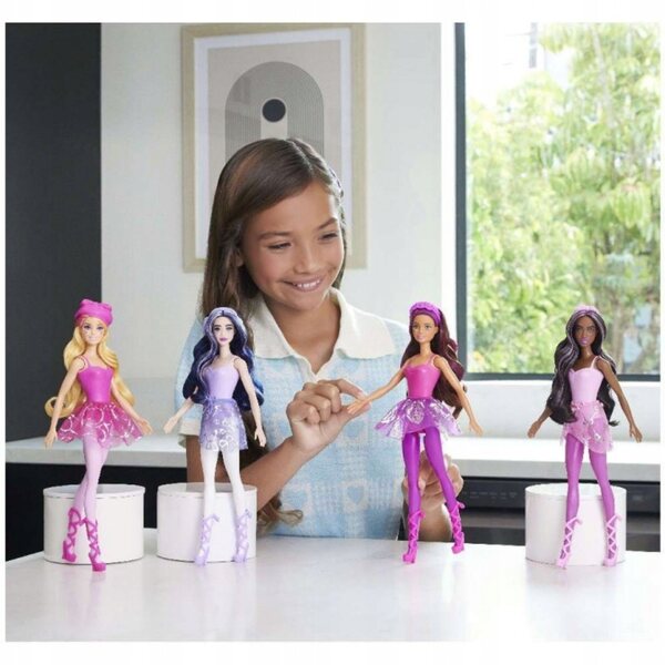 Barbie Color Reveal Baletnica mit 6 Überraschungen und Zubehör in einer 29-cm-Röhre
