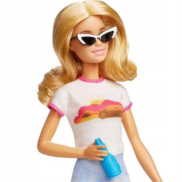 LALKA BARBIE MALIBU Z PIESKIEM W PODRÓŻY + akcesoria podróżne