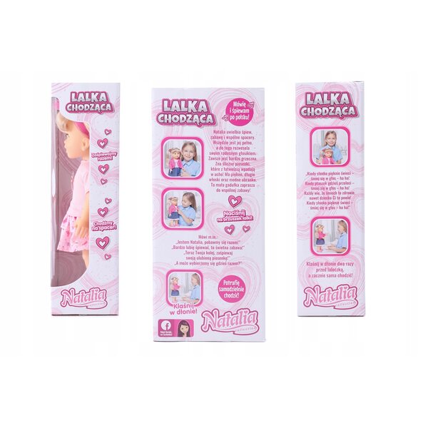 Bambola interattiva Natalia che cammina e canta 40 cm rosa per bambine