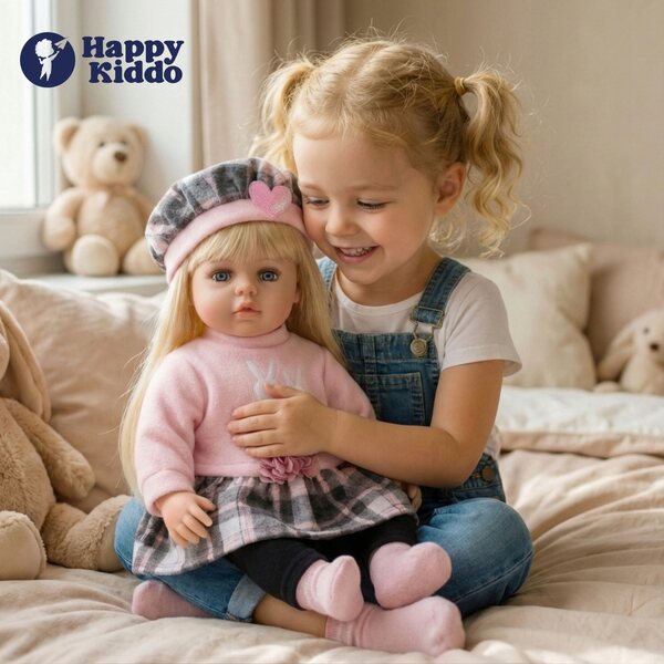 Baby Doll Interattiva 56cm Happy Kiddo con Suoni e Due Lingue Italiano-Polacco