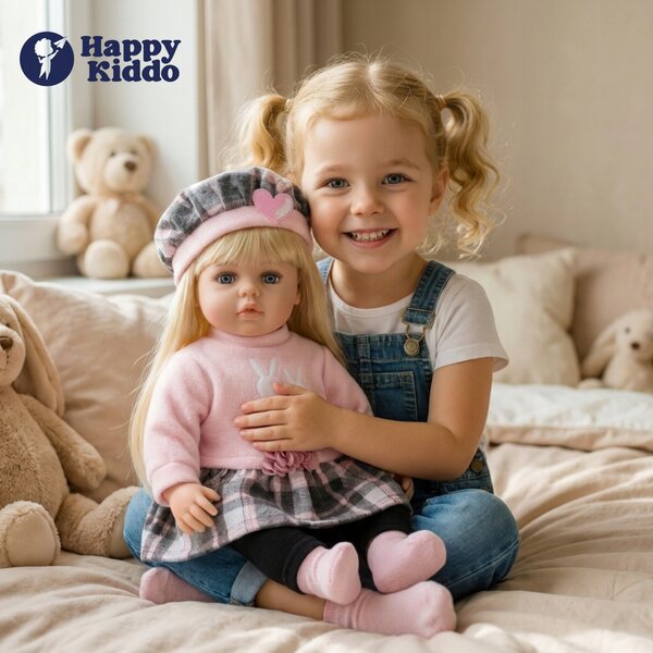 Baby Doll Interattiva 56cm Happy Kiddo con Suoni e Due Lingue Italiano-Polacco