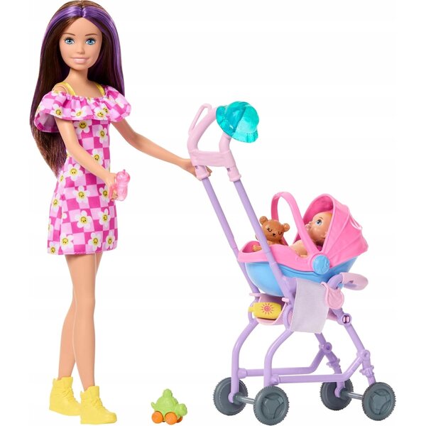 Barbie Skipper Babysitter mit Kinderwagen und Babypuppe – Spiel für Kinder ab 3 Jahren