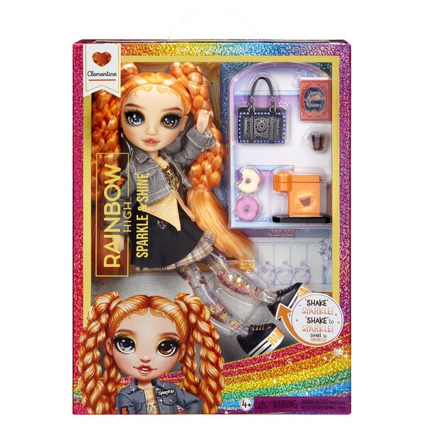 Rainbow High Clementine Sparkle Shine bambola moda arancione con accessori
