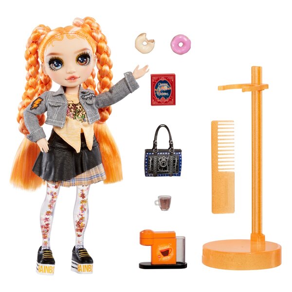 Rainbow High Clementine Sparkle Shine bambola moda arancione con accessori