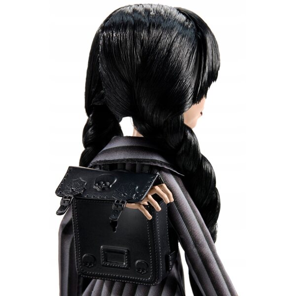 Bambola Monster High Wednesday con Uniforme Scolastica e Accessori Inclusi