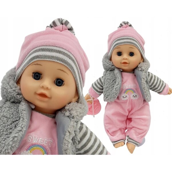 MarioToys baby bambola 30 cm con occhi che si chiudono e suoni in polacco