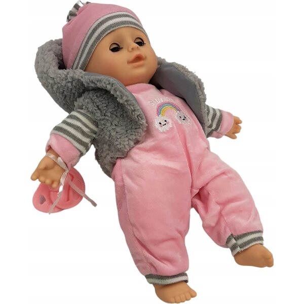 MarioToys baby bambola 30 cm con occhi che si chiudono e suoni in polacco